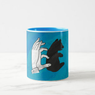 Caneca De Café Em Dois Tons Cubo do Urso Sombra em Azul