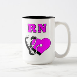 Caneca De Café Em Dois Tons Cuidado do RN das enfermeiras
