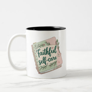 Caneca De Café Em Dois Tons Cuidado Fiel – Adesivo de Bem-Estar Islâmico Kawai