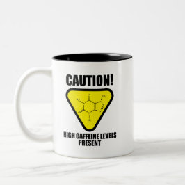 Caneca De Café Em Dois Tons Cuidado! Níveis Altos de Cafeína Presentes