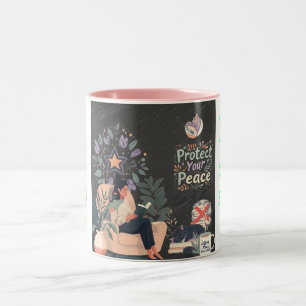 Caneca De Café Em Dois Tons Cuidadoso Professor de Volta às Aulas Autocuidado