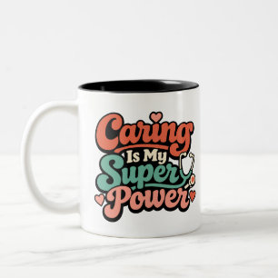 Caneca De Café Em Dois Tons Cuidar É Meu Superpoder Enfermeira
