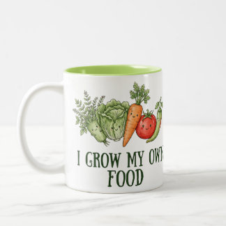 Caneca De Café Em Dois Tons Cultivo Minha Própria Comida | Vegetal Jardineiro