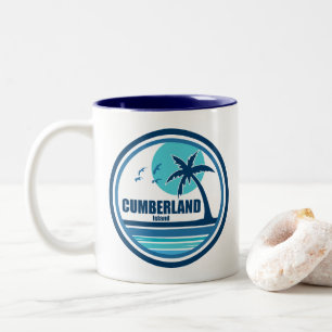 Caneca De Café Em Dois Tons Cumberland Island Georgia Palm Tree Birds