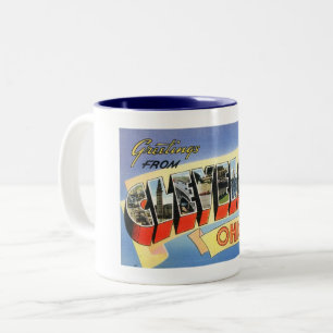 Caneca De Café Em Dois Tons Cumprimentos vintage de Cleveland, Ohio