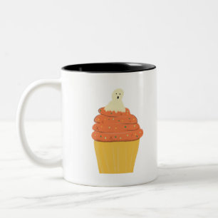 Caneca De Café Em Dois Tons Cupcake de Halloween com Cobertura de Abóbora Mode