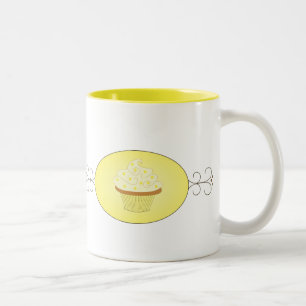 Caneca De Café Em Dois Tons Cupcake extravagante amarelo