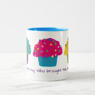 Caneca De Café Em Dois Tons Cupcake fosco sprinkle whimsy