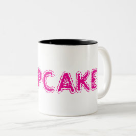 Caneca De Café Em Dois Tons Cupcake Personalizado Texto Rosa