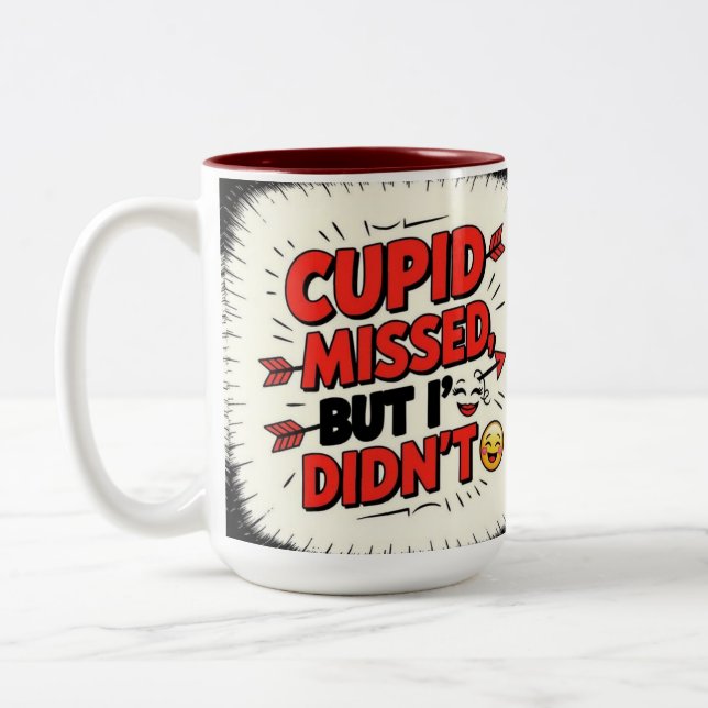 Caneca De Café Em Dois Tons Cupid missed, but I didn't  (Esquerda)