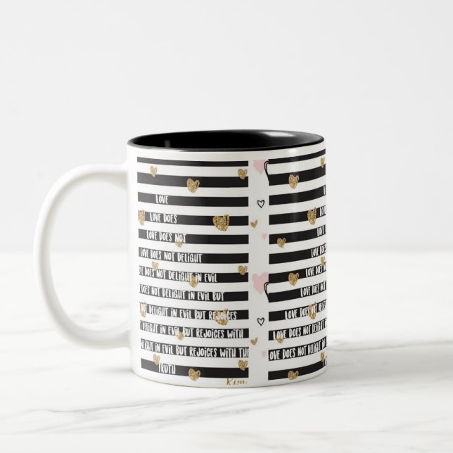 Caneca De Café Em Dois Tons Cuppainspira Amor Faz (Esquerda)