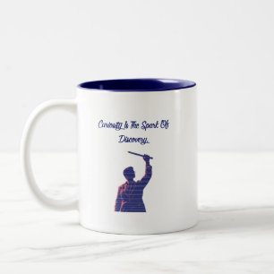 Caneca De Café Em Dois Tons Curiosidade Centelha Da Ciência Da Descoberta Educ