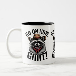 Caneca De Café Em Dois Tons Curioso Garçom Raccoon Vai Agora Git Country Weste