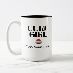 Caneca De Café Em Dois Tons Curl Girl Curling Mug