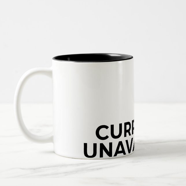 Caneca De Café Em Dois Tons Currently Unavailable Funny Minimalist Sarcastic  (Esquerda)