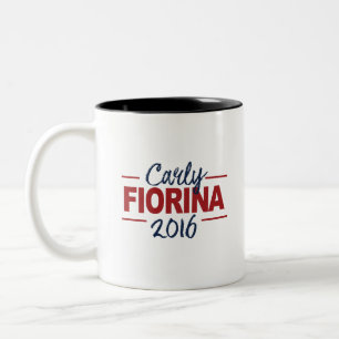 Caneca De Café Em Dois Tons Cursive do sinal da campanha de Carly Fiorina 2016