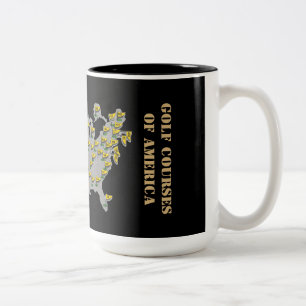 Caneca De Café Em Dois Tons Curso De Golfe Da América Map Mug