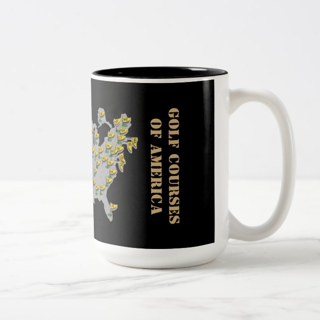 Caneca De Café Em Dois Tons Curso De Golfe Da América Map Mug (Direita)