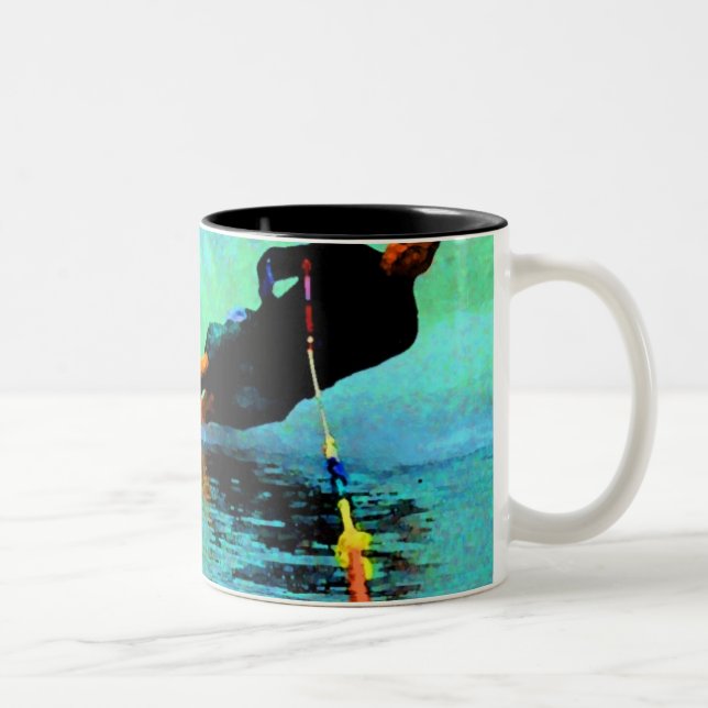 Caneca De Café Em Dois Tons curso do slalom do waterski, oh, bóia! (Direita)