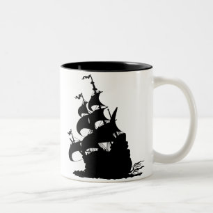 Caneca De Café Em Dois Tons Curvaturas de Windship antes de uma brisa fresca