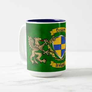 Caneca De Café Em Dois Tons Cusack Irish Shield & Griffins