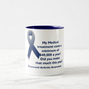 Caneca De Café Em Dois Tons Custo da Medicina da Artrite Reumatoide Sensibiliz