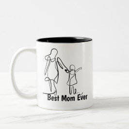 Caneca De Café Em Dois Tons Custom Best Mom Ever Two-Tone Mug, 15 oz
