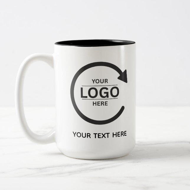 Caneca De Café Em Dois Tons Custom Business Brand Logo (Esquerda)