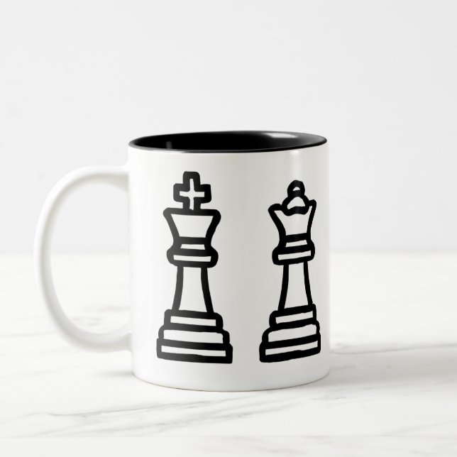 Caneca De Café Em Dois Tons Custom Chess Master Coffee Mug (Esquerda)