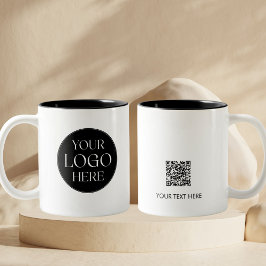 Caneca De Café Em Dois Tons Custom Company Business Logo Branded QR Code