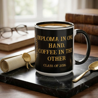 Caneca De Café Em Dois Tons Custom Diploma in One Hand Coffee Graduation Mug