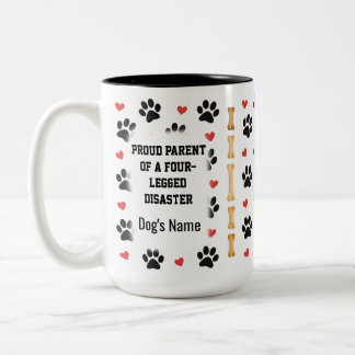 Caneca De Café Em Dois Tons Custom Dog Name Photo Gift