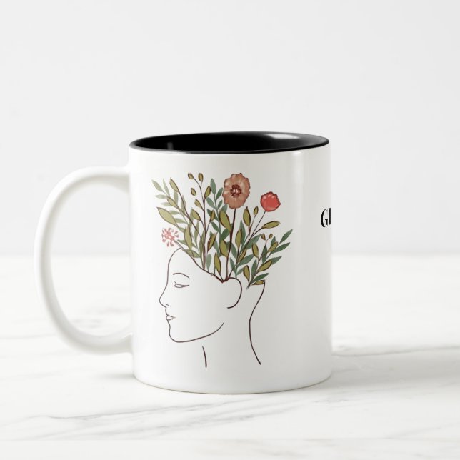 Caneca De Café Em Dois Tons Custom Grow At Your Own Pace Mug (Esquerda)
