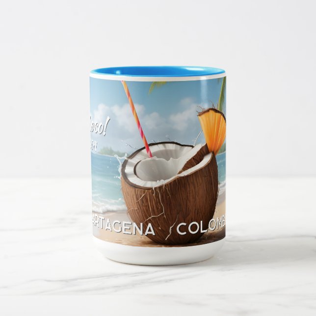 Caneca De Café Em Dois Tons Custom Name & Location Coco Loco (Centro)
