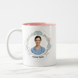 Caneca De Café Em Dois Tons Custom Nurse Mug – Personalized Medical Gift