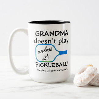 Caneca De Café Em Dois Tons Custom Pickleball Grandma Funny Modern Typography