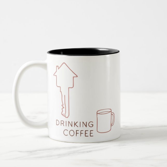 Caneca De Café Em Dois Tons Custom Realtor Closing Gift Mug (Esquerda)