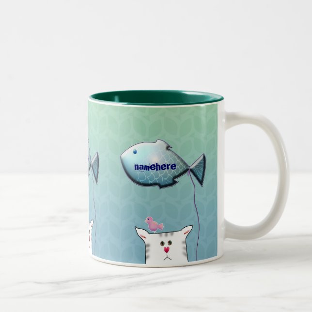 Caneca De Café Em Dois Tons Customizável: Pouco balão de Alfie (Direita)