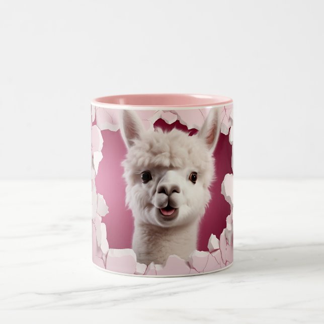 Caneca De Café Em Dois Tons Cute Alpaca (Centro)