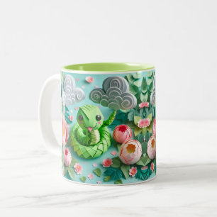 Caneca De Café Em Dois Tons Cute Ano Novo Chinês Cobra 2025 2TM2
