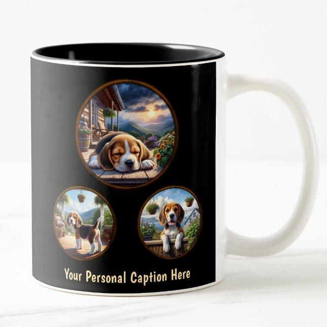 Caneca De Café Em Dois Tons Cute Beagle Puppy (Criador carregado)