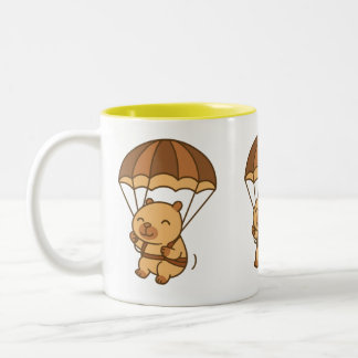 Caneca De Café Em Dois Tons Cute Capybara Parachute Mug - Café Animal Engraçad