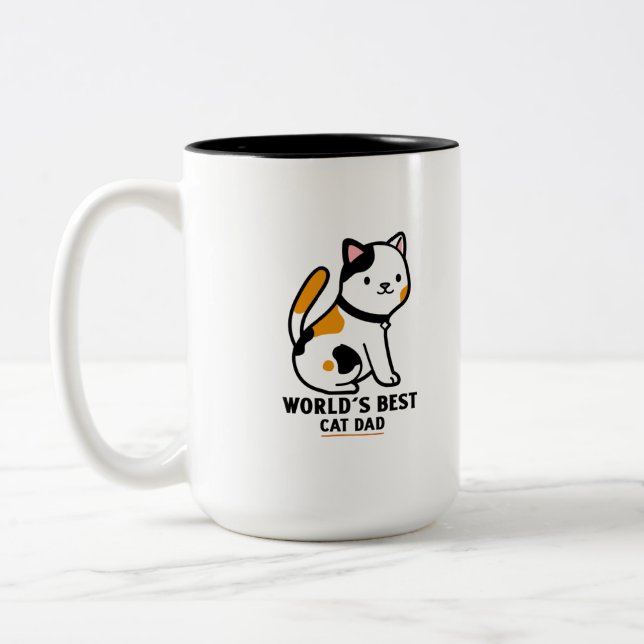Caneca De Café Em Dois Tons Cute cat kitten best dad (Esquerda)