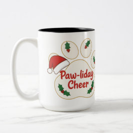 Caneca De Café Em Dois Tons Cute Christmas Pet Paw