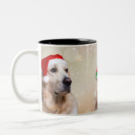 Caneca De Café Em Dois Tons Cute Dog Christmas 
