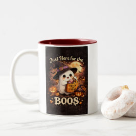 Caneca De Café Em Dois Tons Cute fantasma Halloween