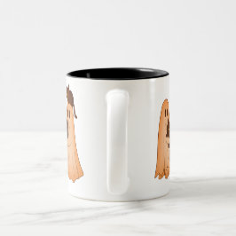 Caneca De Café Em Dois Tons Cute Ghost and Black Cat Halloween Mug
