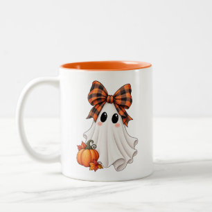 Caneca De Café Em Dois Tons Cute Girl Ghost Halloween Mug Caprichoso