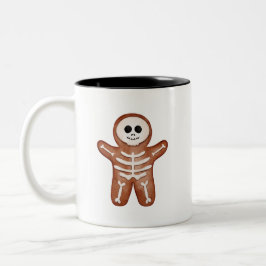 Caneca De Café Em Dois Tons Cute Halloween Gingerbread Skeleton Cookie