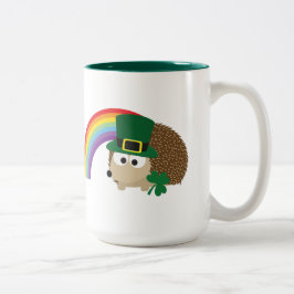 Caneca De Café Em Dois Tons Cute Hedgehog Leprechaun